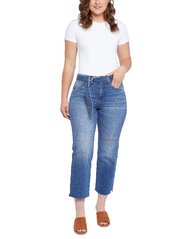Seven7 Freedom Belted Straight Leg Ankle Jeans