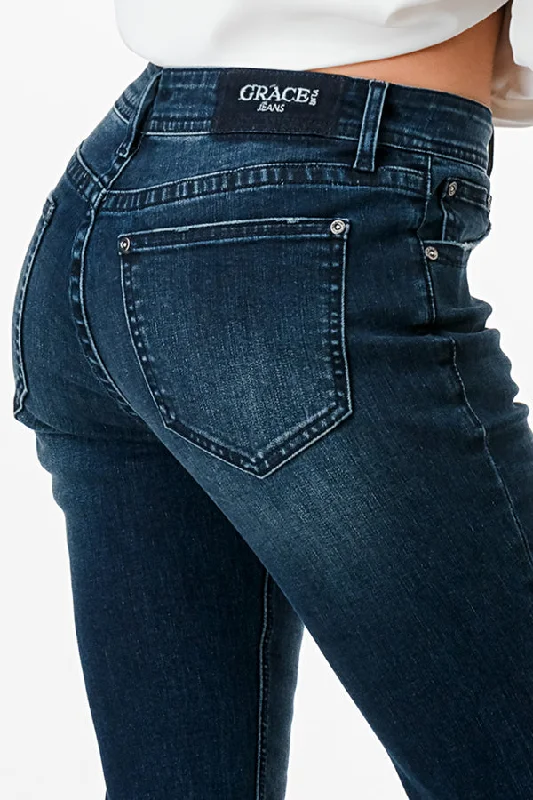 Basic 5 Pockets Design Mid Rise Bootcut Jeans