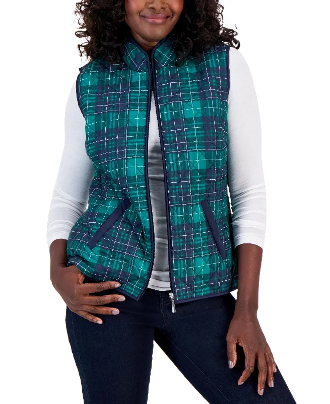 Karen Scott Womens Good Morning Sleeveless Puffer Vest Plus size unclassified dresses
