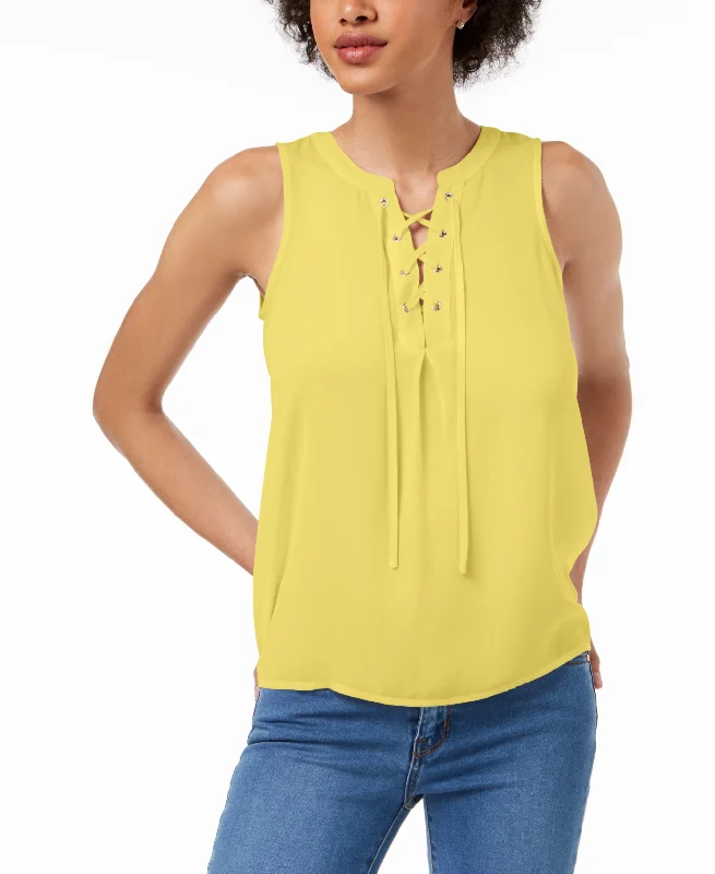 Maison Jules Sleeveless Lace Up Top Travel unclassified dresses