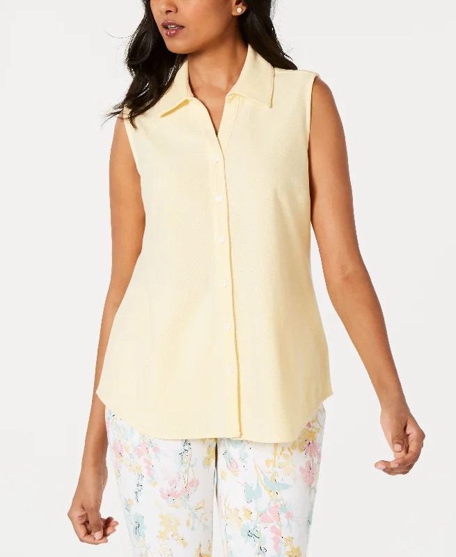 Charter Club Cotton Pique Sleeveless Shirt Minimalist unclassified dresses