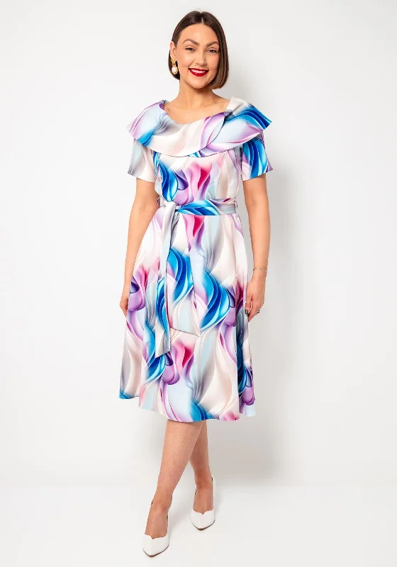 Coco Doll Gia Nala Abstract Print Dress, Lilac and Blue Popular unclassified dresses