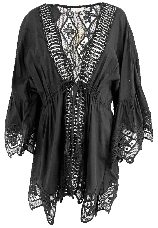 Ramy Brook April Embroidered Cover-Up Mini Dress in Black Everyday wear unclassified dresses