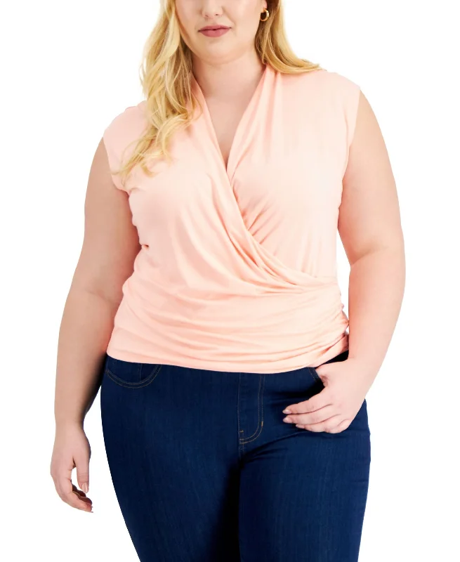INC International Concepts Plus Size Sleeveless Surplice Top Cocktail unclassified dresses