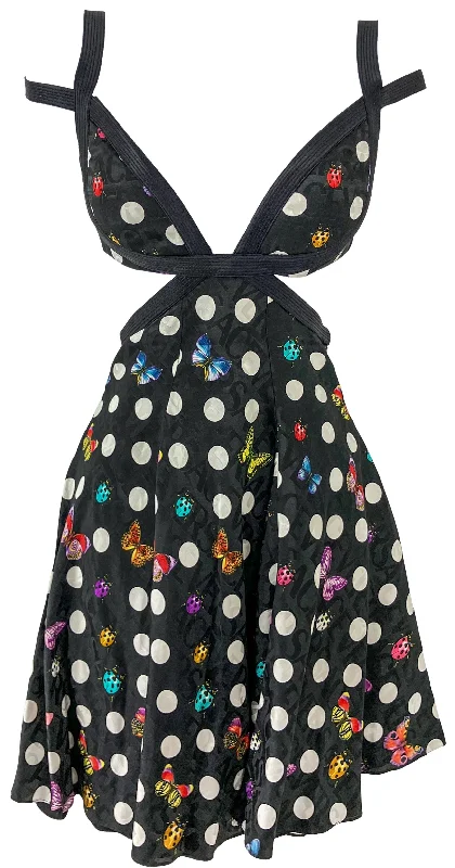Versace x Dua Lipa Butterflies Hollow-Out Mini Dress in Black/Multi Comfortable unclassified dresses