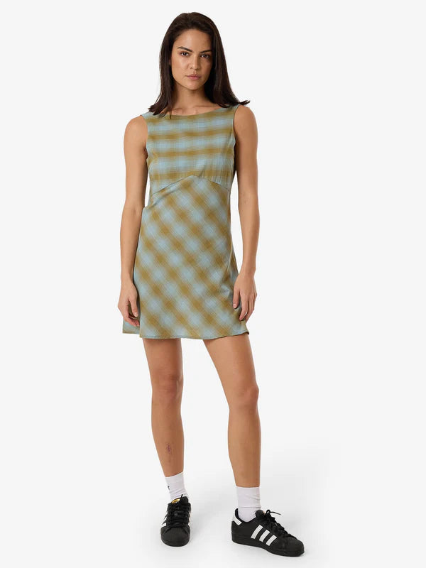 THRILLS Ansley Xavier Mini Dress - STONE BLUE Halter unclassified dresses