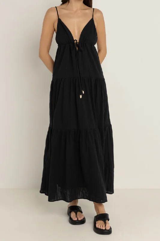 Rhythm Jaci Maxi Dress - BLACK Minimalist unclassified dresses