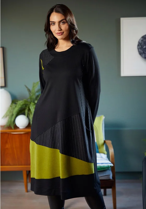 Ora Pinstripe Detail A-Line Dress, Black Discounted unclassified dresses
