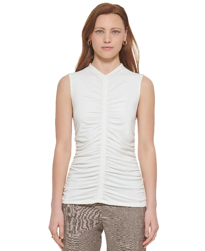 Calvin Klein Womens Ruched Sleeveless Top Sleeveless unclassified dresses