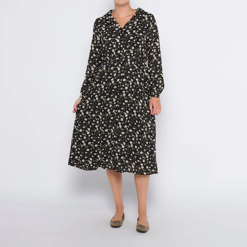 Floral  Buttoned Midi Dress - UK 8 Lightweight unclassified dresses