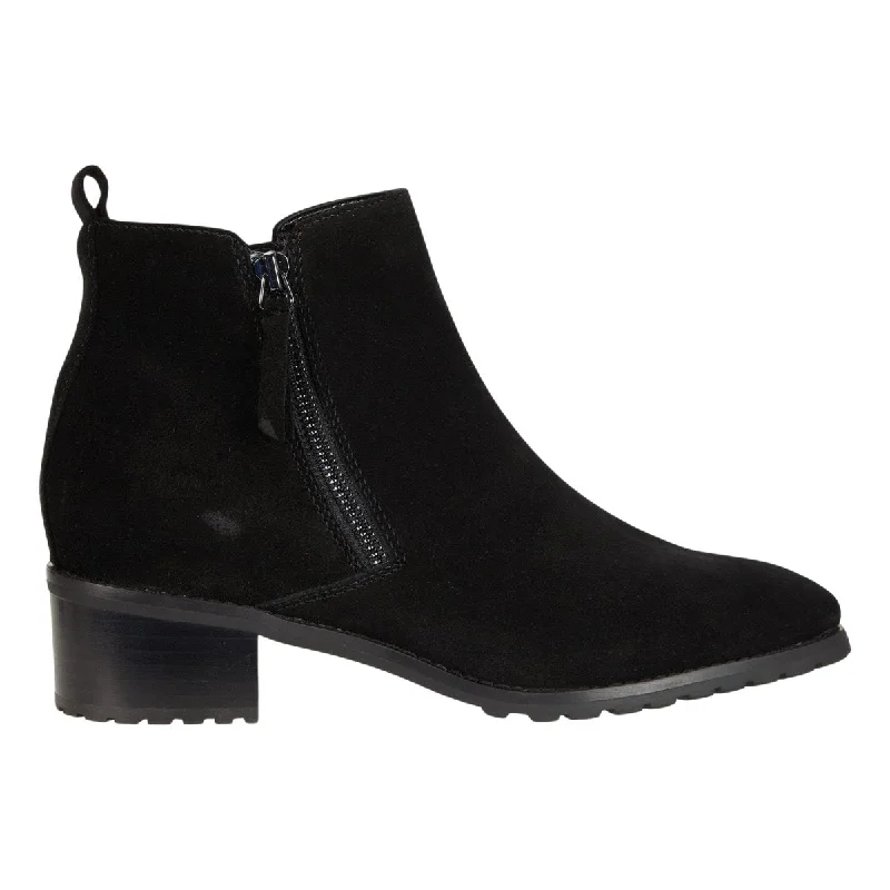 Blondo Women's Samara Black Suede Ankle Boot Waterproof Neutral tone unclassified dresses