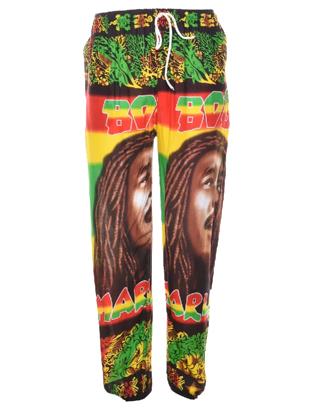 Novelty Print Trousers - W22 L29 Ruched unclassified dresses