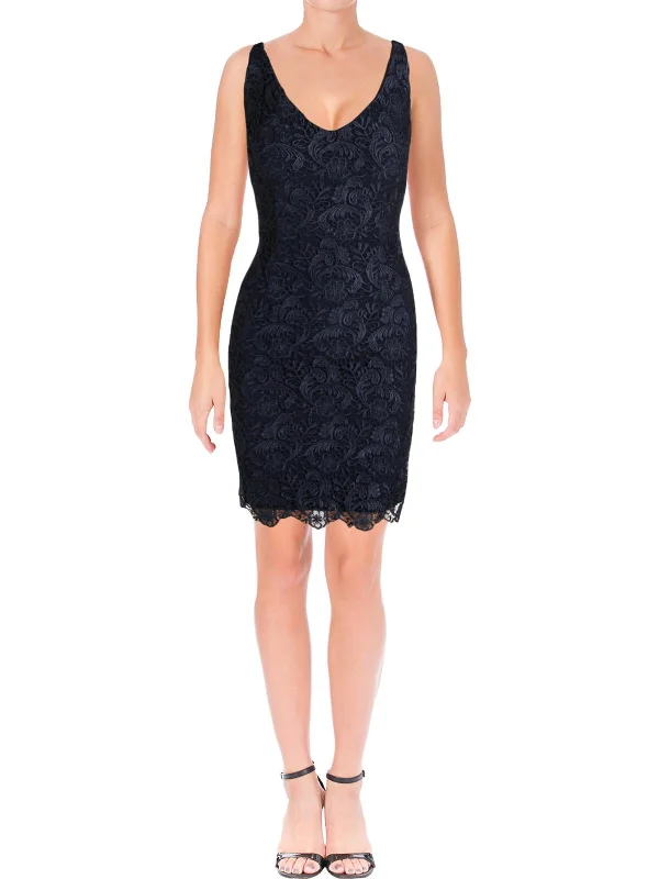 Ralph Lauren Womens New Navy Lace Sleeveless Sheath Dress Earthy tone unclassified dresses