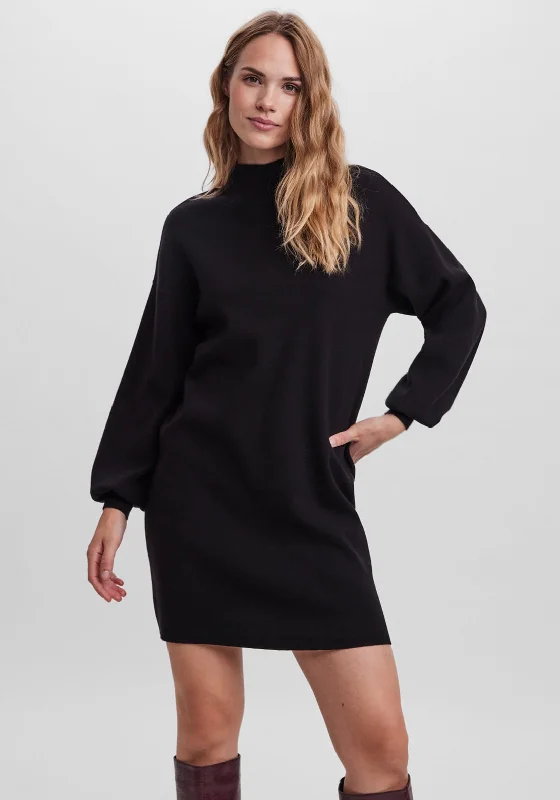 Vero Moda Nancy Long Sleeve Knit Dress, Black Metallic unclassified dresses