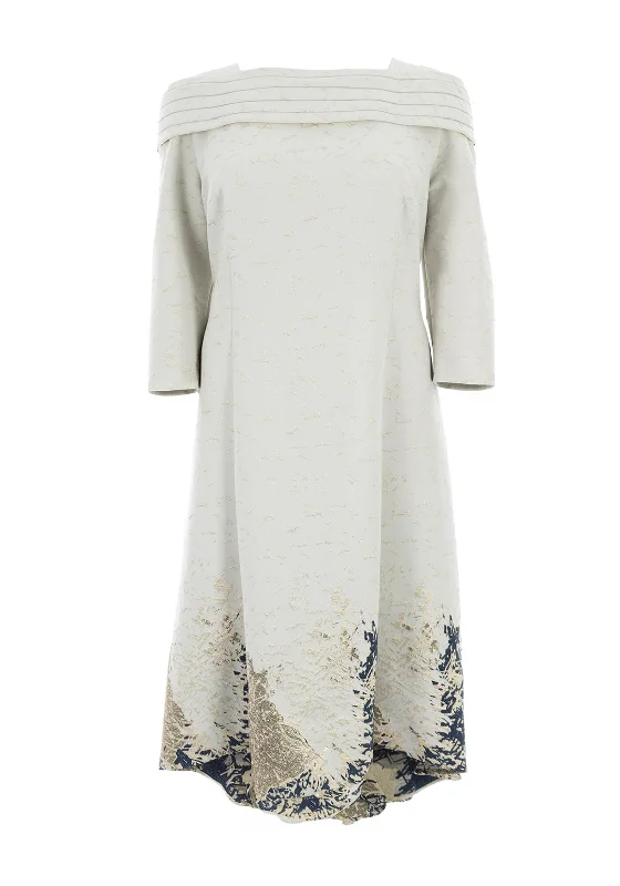 Cassandra Sinels Metallic Jacquard Fit and Flare Size 26 Dress, Gold Sexy unclassified dresses