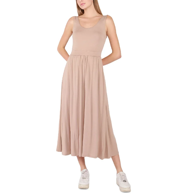 Women's Banded-Waist Knit Sleeveless Midi Dress Silk unclassified dresses