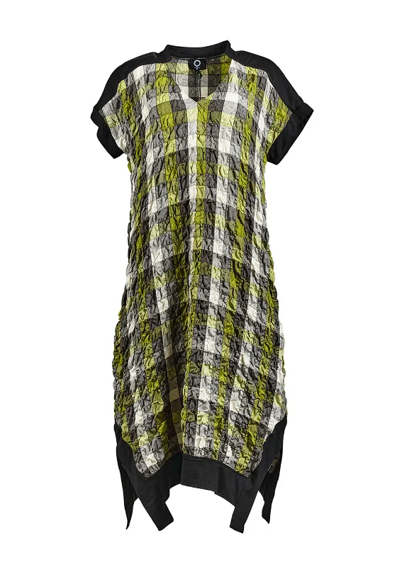 My Soul Crincle Check Midi Dress, Green Engagement unclassified dresses