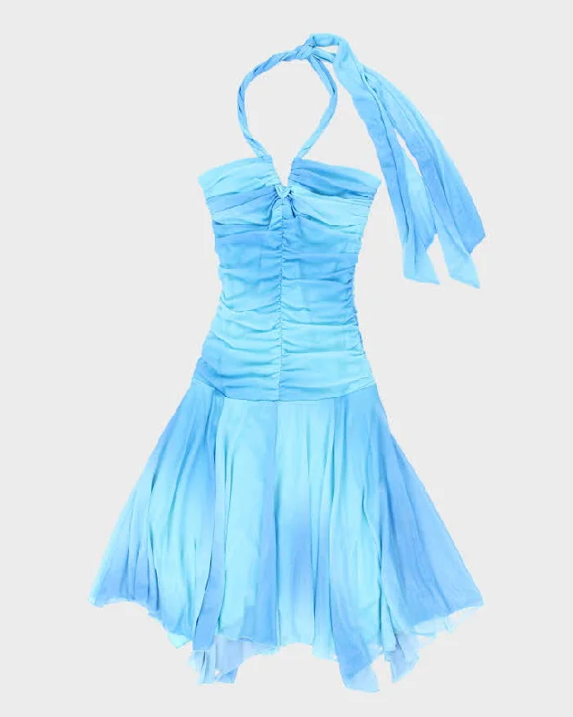 Y2k 00s Le Chateau Blue Halter Dress - S Pastel unclassified dresses