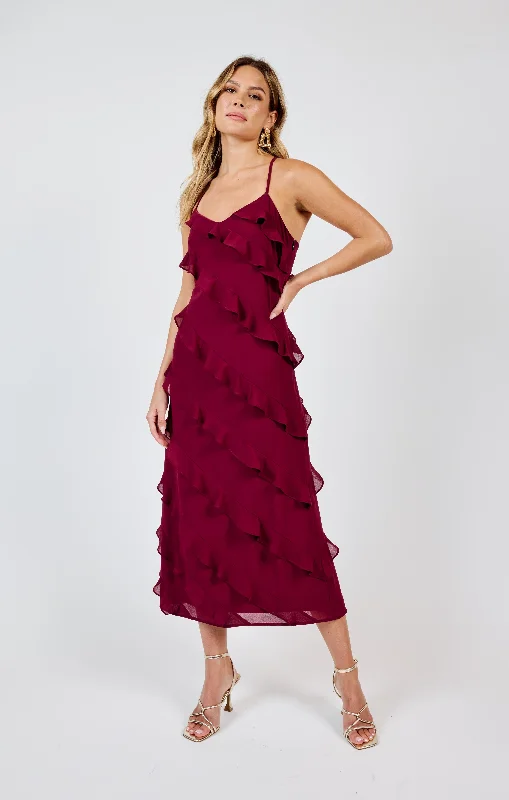 Sadie & Sage All Invited Ruffle Maxi Dress Fall unclassified dresses