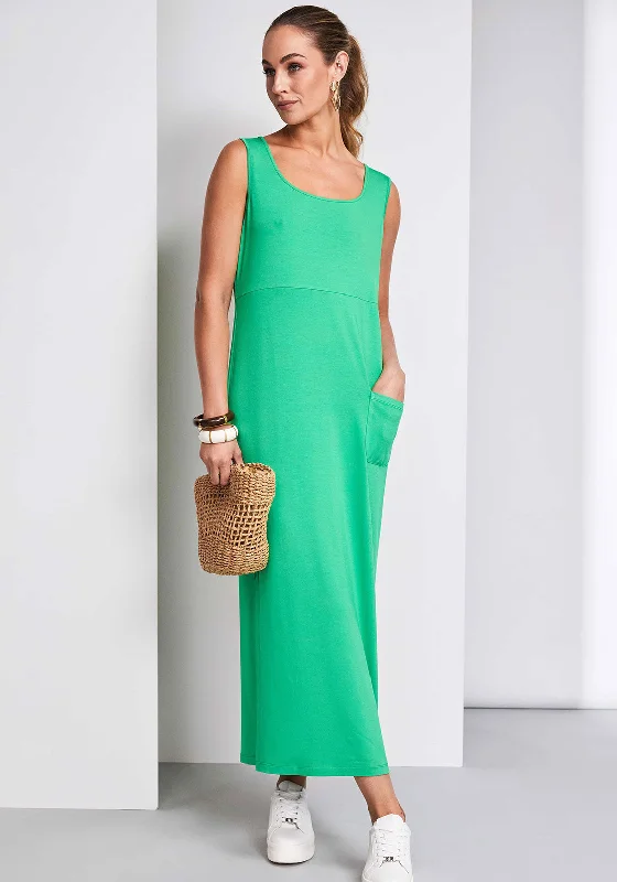 Naya Jersey Pocket Detail Maxi Dress, Green Wedding guest unclassified dresses