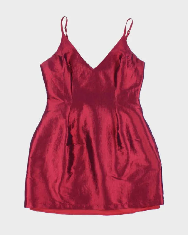 Vintage Y2k 00s Red Iridescent Mini Dress - S Gothic unclassified dresses