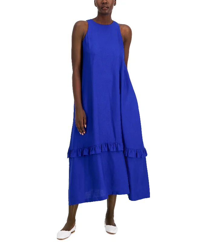 Alfani Womens Sleeveless Ruffled Maxi Dress Designer unclassified dresses