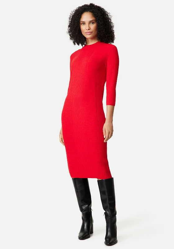 Gerry Weber Ribbed Knit Midi Dress, Red Velvet unclassified dresses