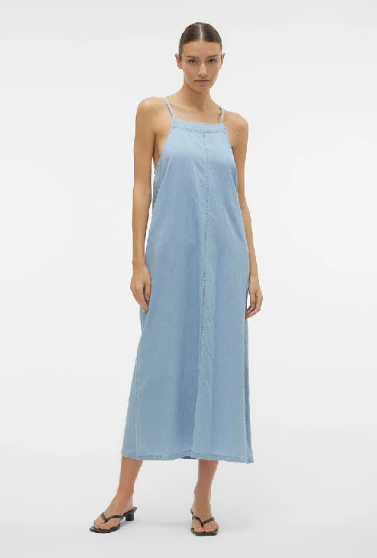 VERO MODA ADELYN SL CALF DENIM DRESS Flowy unclassified dresses