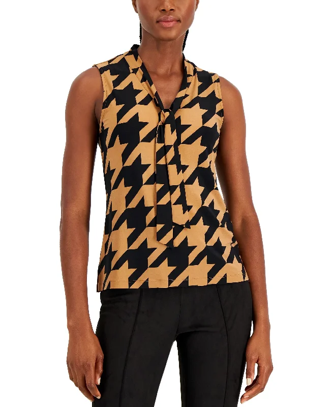 Women's Sleeveless Tie-Neck Blouse Chiffon unclassified dresses