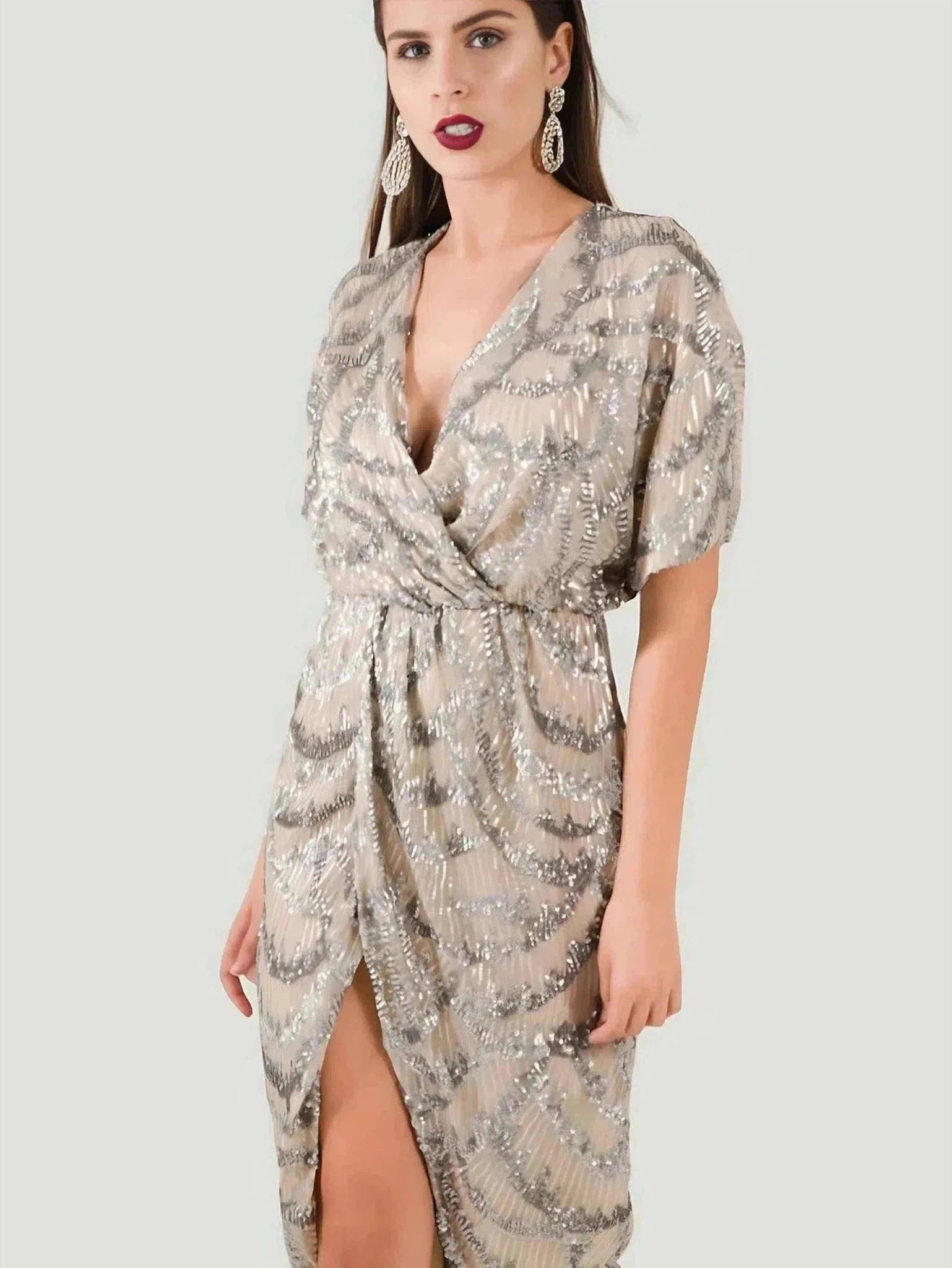 Chances Embroidered Sequin Dress A-line unclassified dresses