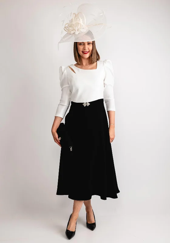 Claudia C Albinon Fit & Flare Dress, White & Black Plus size unclassified dresses