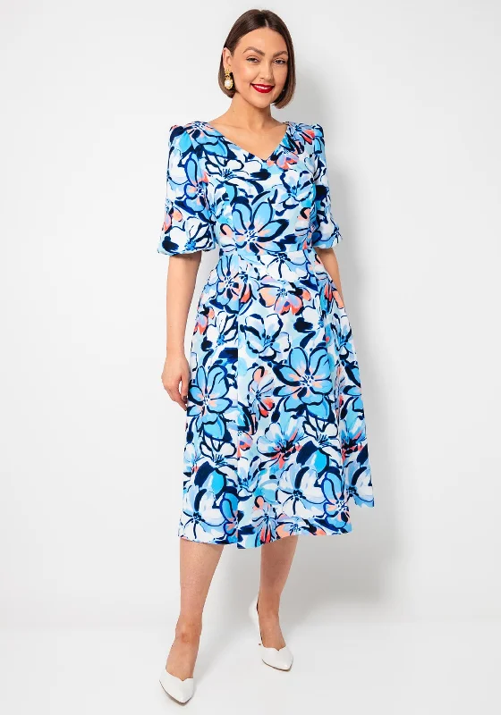 Coco Doll Modi Floral Print Dress, Blue Office unclassified dresses