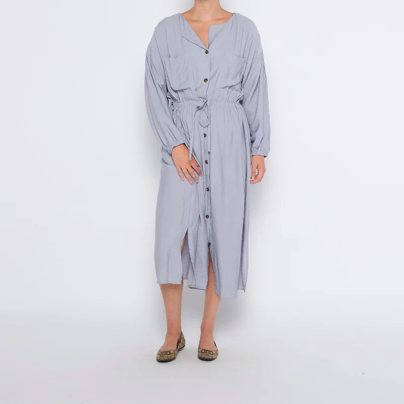 Patch Pocket Buttoned Midi Dress - UK 14 Holiday unclassified dresses
