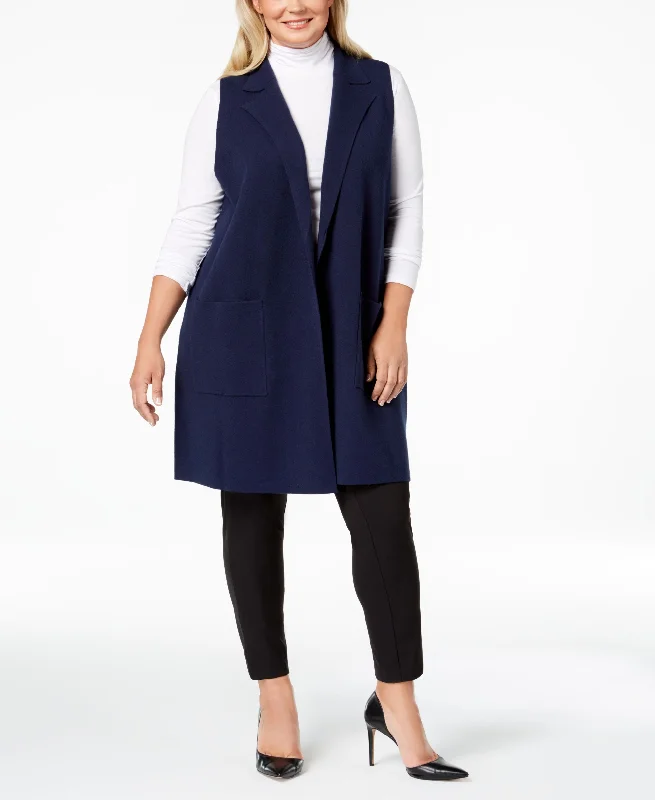 Charter Club Plus Size Sleeveless Sweater Coat Beach unclassified dresses