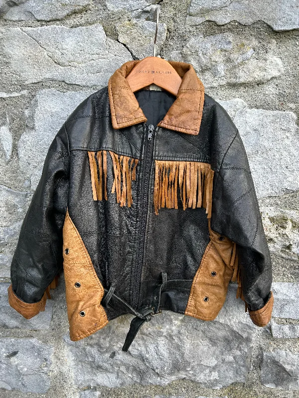 90s leather tassel jacket  4-5y (104-110cm) Women's premium jackets