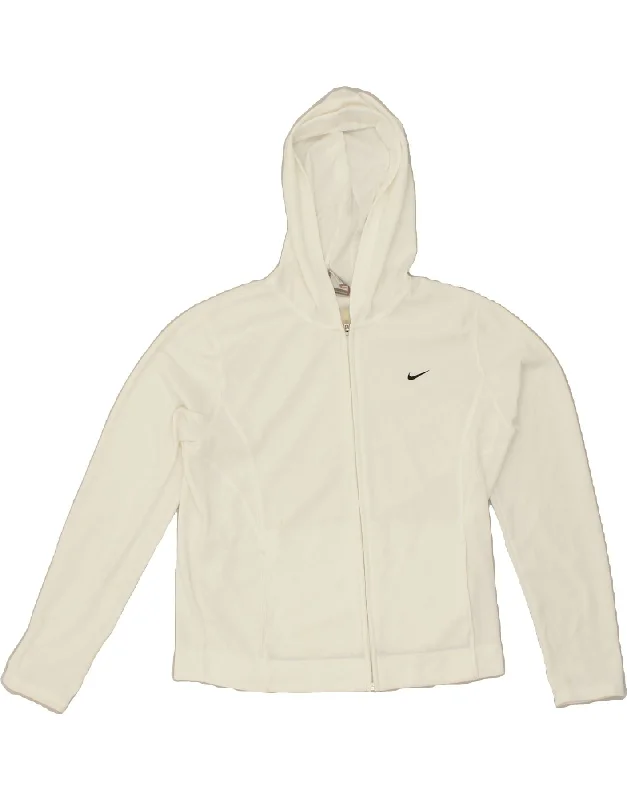 NIKE Womens Zip Hoodie Sweater UK 14 Medium White Polyester Softest cashmere sweaters NIKE Womens Zip Hoodie Sweater UK 14 Medium White Polyester Softest cashmere sweaters
