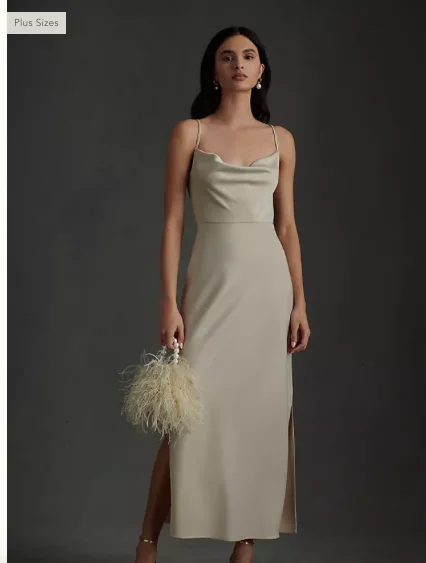 BHLDN Cali Satin Charmeuse Midi Dress Comfortable midi dresses for everyday wear