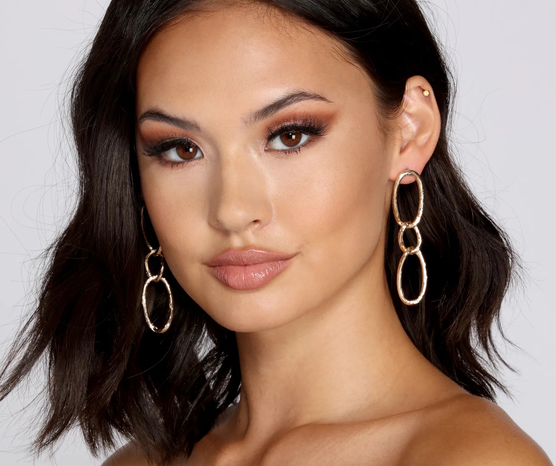 Chain Link Earrings Beautiful Bridal Gown