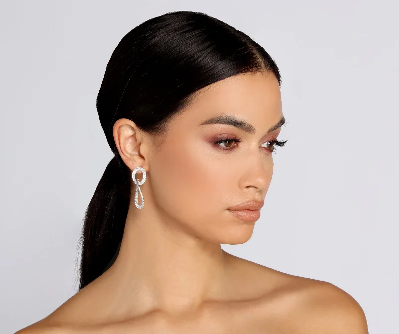 Double Link Drop Earrings Princess Wedding Dress